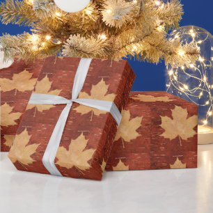 Maple Leaf on Inner Birch Bark Cadeaupapier