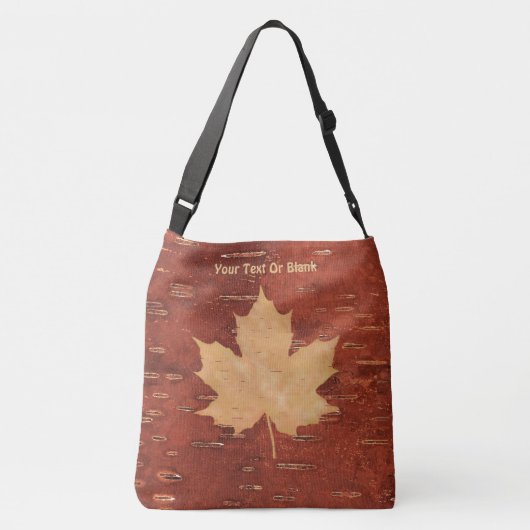 Maple Leaf on Inner Birch Bark Crossbody Tas (Achterkant)