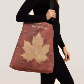 Maple Leaf on Inner Birch Bark Crossbody Tas (Dichtbij)