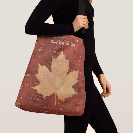 Maple Leaf on Inner Birch Bark Crossbody Tas (Dichtbij)