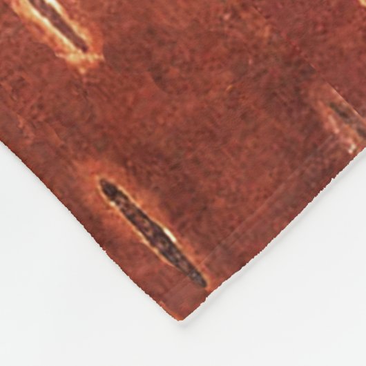 Maple Leaf on Inner Birch Bark Fleece Deken (Hoek)