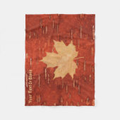 Maple Leaf on Inner Birch Bark Fleece Deken (Voorkant)