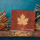 Maple Leaf on Inner Birch Bark Fotoplaat (Zijkant)