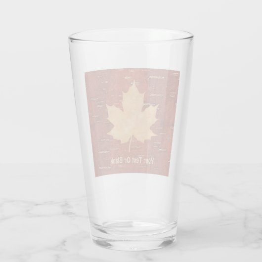 Maple Leaf on Inner Birch Bark Glas (Achterkant)