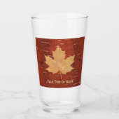 Maple Leaf on Inner Birch Bark Glas (Voorkant)