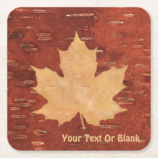 Maple Leaf on Inner Birch Bark Kartonnen Onderzetters (Voorkant)