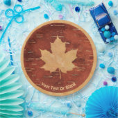 Maple Leaf on Inner Birch Bark Papieren Bordje (Feest)
