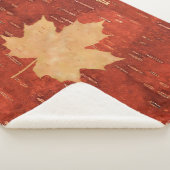 Maple Leaf on Inner Birch Bark Sherpa Deken (3/4)