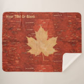 Maple Leaf on Inner Birch Bark Sherpa Deken (Voorkant (horizontaal))