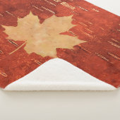Maple Leaf on Inner Birch Bark Sherpa Deken (3/4)