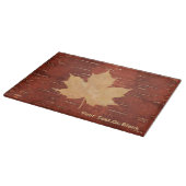 Maple Leaf on Inner Birch Bark Snijplank (Hoek)