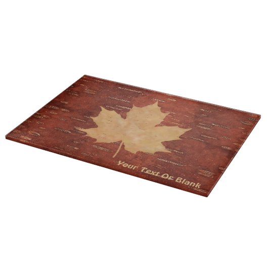 Maple Leaf on Inner Birch Bark Snijplank (Hoek)