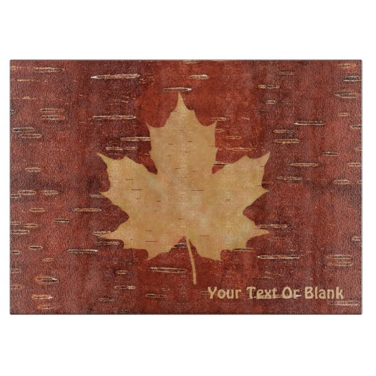 Maple Leaf on Inner Birch Bark Snijplank (Voorkant)