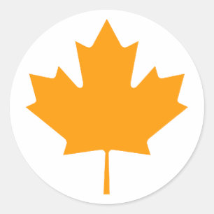 Maple Leaf OrangeTransp Het MUSEUM Zazzle Gifts Ronde Sticker