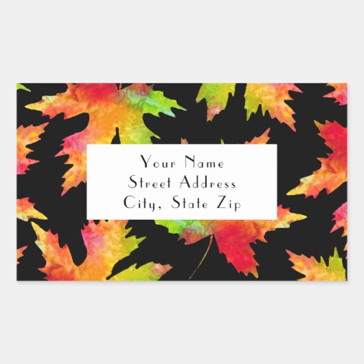 Maple Leaf Pattern 2 zwarte achtergrond labels (Voorkant)