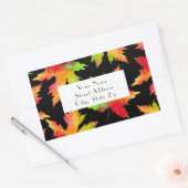 Maple Leaf Pattern 2 zwarte achtergrond labels (Envelop)