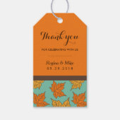 Maple Leaf Pattern Autumn Wedding Favor Gift Label Cadeaulabel (Voorkant)