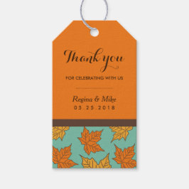 Maple Leaf Pattern Autumn Wedding Favor Gift Label Cadeaulabel