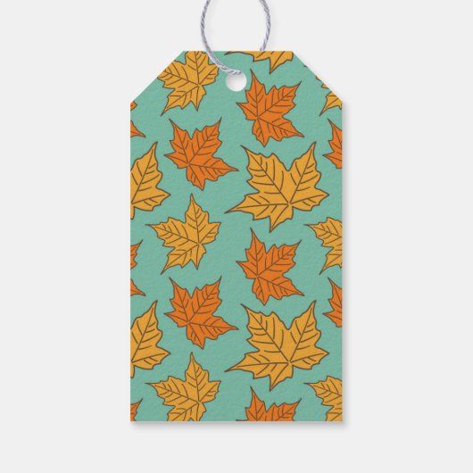 Maple Leaf Pattern Autumn Wedding Favor Gift Label Cadeaulabel (Achterkant)