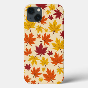 Maple leaf pattern design iphone 13 hoesje
