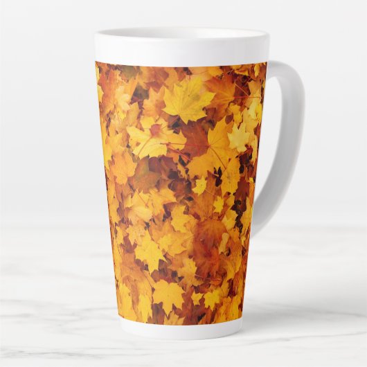 Maple Leaf Pattern Design Latte Mok (Rechterhoek)