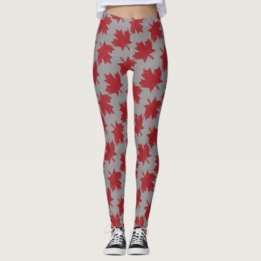 Maple Leaf Pattern Leggings (Voorkant)
