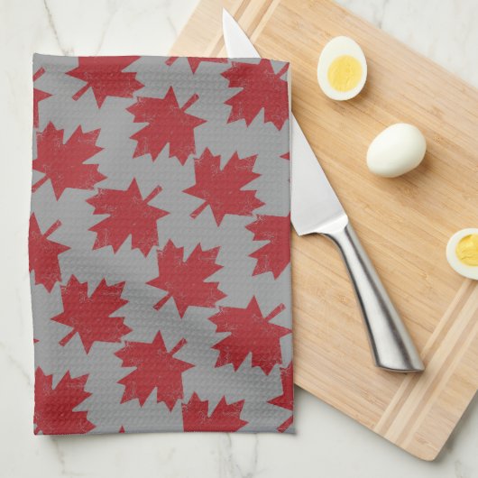Maple Leaf Pattern Theedoek (Quarter Fold)