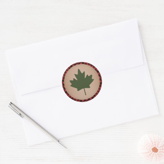Maple Leaf Plaid Sticker (Envelop)