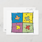 Maple Leaf Pop Art Briefkaart (Voorkant / Achterkant)