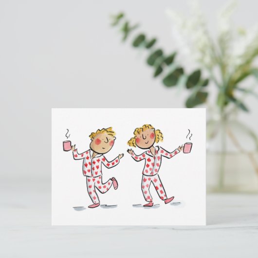 Maple Leaf Pyjama Briefkaart (Staand voorkant)