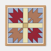 Maple Leaf Quilt Patroon Vierkante Magneet (Voorkant)