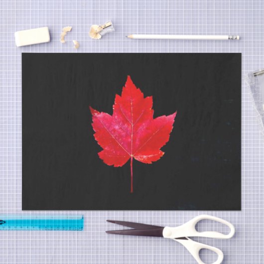 Maple Leaf Red Black Autumn Land Tissuepapier (Craft)