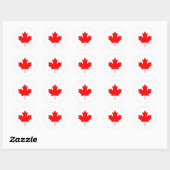 Maple Leaf Red Transp Het MUSEUM Zazzle Gifts Ronde Sticker (Vel)