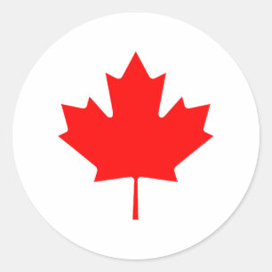 Maple Leaf Red Transp Het MUSEUM Zazzle Gifts Ronde Sticker