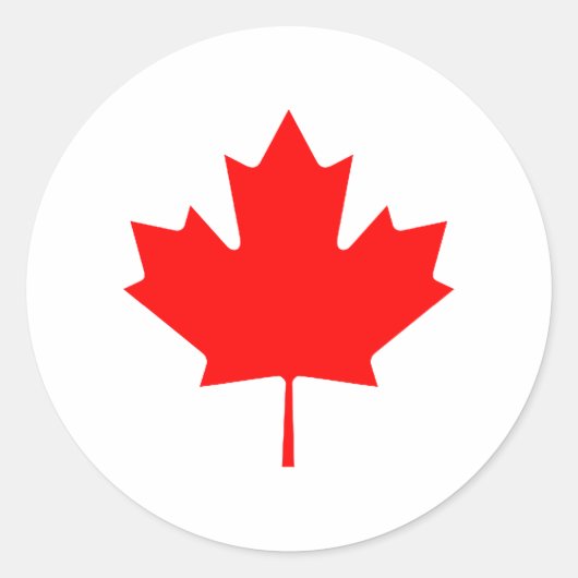 Maple Leaf Red Transp Het MUSEUM Zazzle Gifts Ronde Sticker (Voorkant)