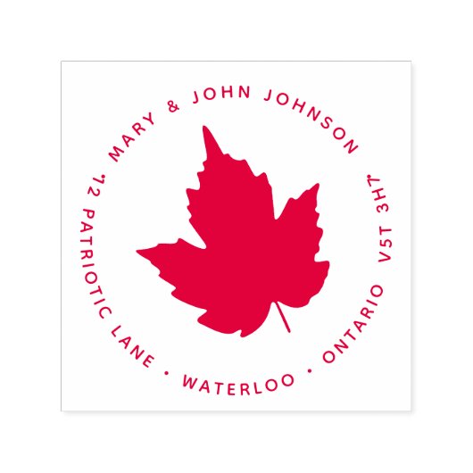 Maple Leaf retouradres Canada Cirkel Rond Zelfinktende Stempel (Design)