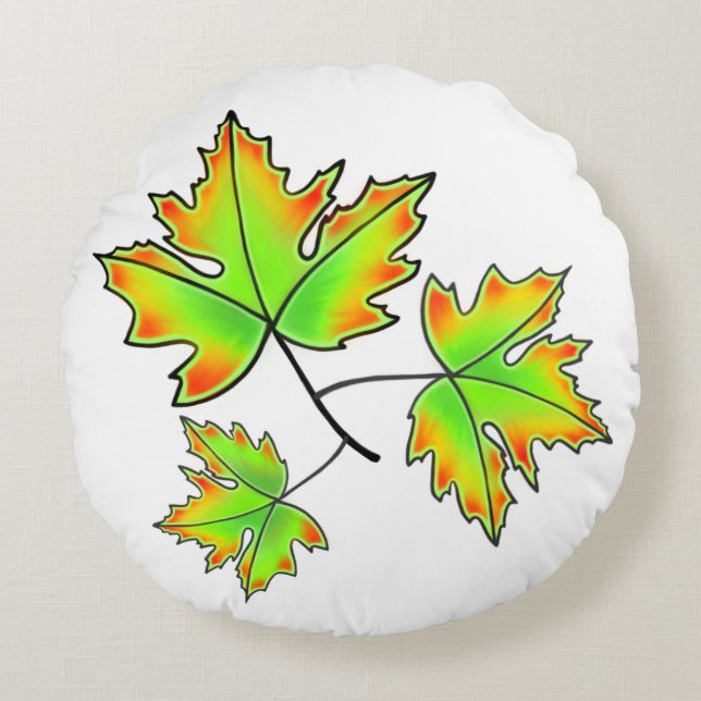 Maple Leaf Rond Kussen (Voorkant)