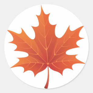Maple Leaf Ronde Sticker