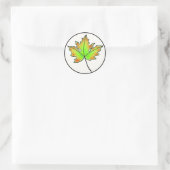 Maple Leaf Ronde Sticker (Tas)