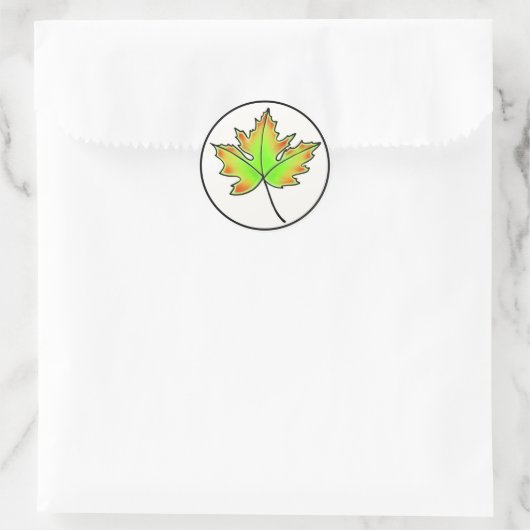 Maple Leaf Ronde Sticker (Tas)