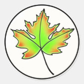 Maple Leaf Ronde Sticker (Voorkant)