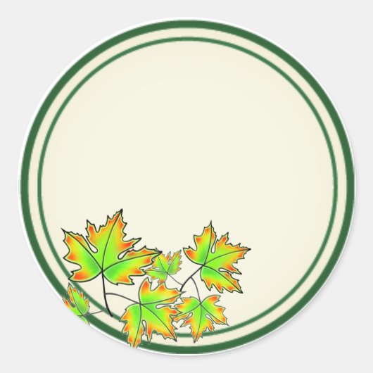 Maple Leaf Ronde Sticker (Voorkant)