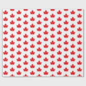 Maple Leaf Rood en Wit Cadeaupapier (Vlak)