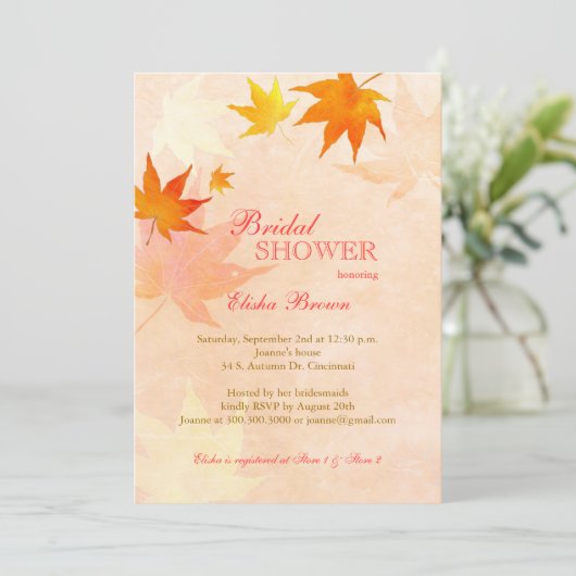 Maple Leaf Rustic Herfst Vrijgezellenfeest Kaart (Staand voorkant)