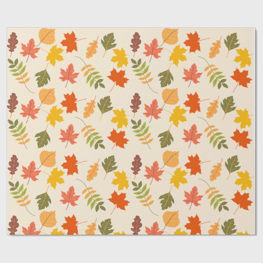 Maple Leaf Schattigee Natuur Thanksgiving Gift Cadeaupapier (Vlak)