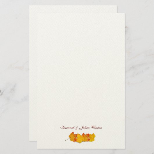 Maple Leaf Signature Herfst Thema Schrijfpapier Briefpapier (Voorkant / Achterkant)