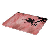 Maple Leaf Silhouette Red Marble Cutting Board Snijplank (Hoek)