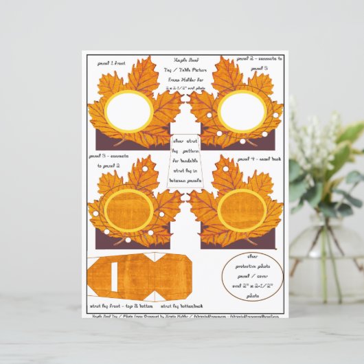 Maple Leaf Thanksgiving Tafel Plaats Kaart Lijst (Staand voorkant)