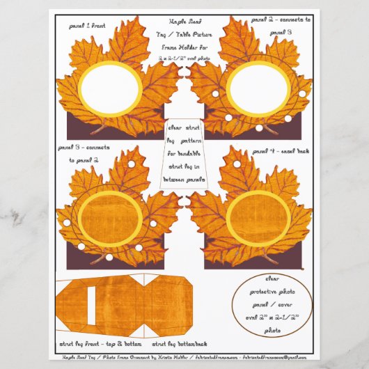 Maple Leaf Thanksgiving Tafel Plaats Kaart Lijst (Voorkant)