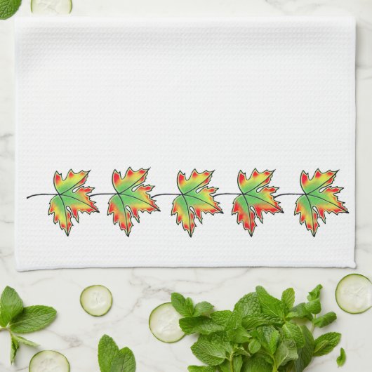 Maple Leaf Theedoek (Gevouwen)